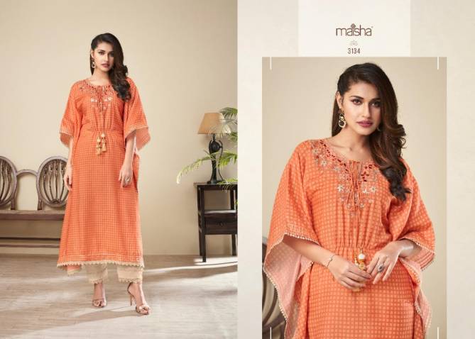 MAISHA NAZHMEE Party Wear Wholesale Kaftan With Bottom Collection